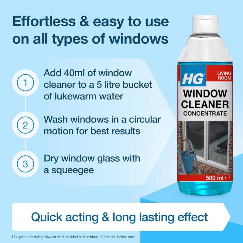 HG Window Cleaner Concentrate, Professional Streak-Free Shine – 500ml - Image 5